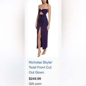 Skylar Twist Front Cut Out Gown- NEW